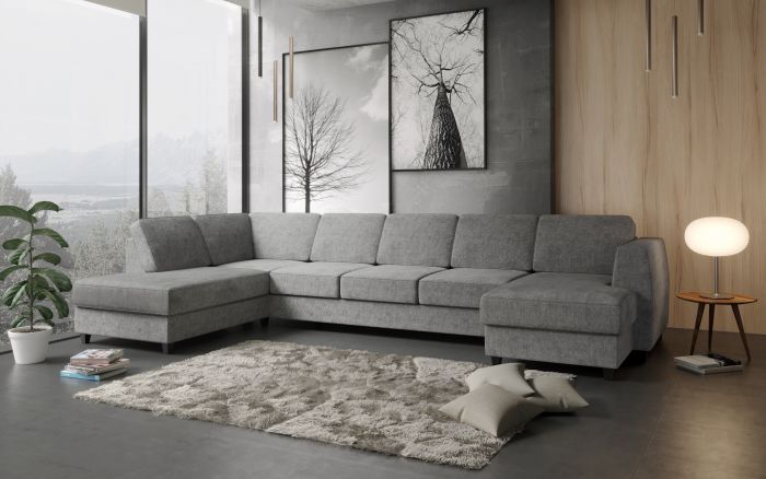 Risør A4D U-sofa med sjeselong - lys grå