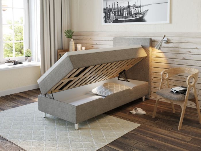 Comfort seng med oppbevaring 90x200 - beige