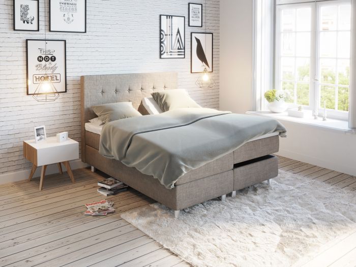 Comfort regulerbar seng 160x200 - beige