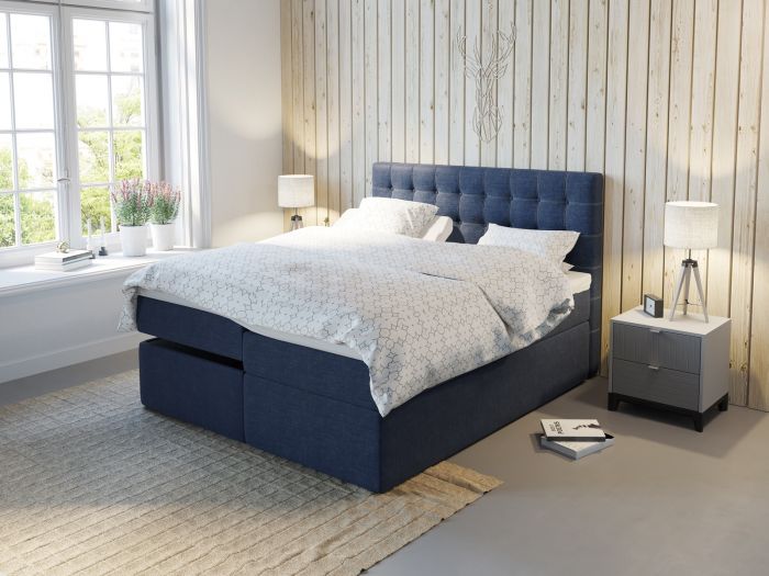 Premium regulerbar seng 180x200 - mørk blå