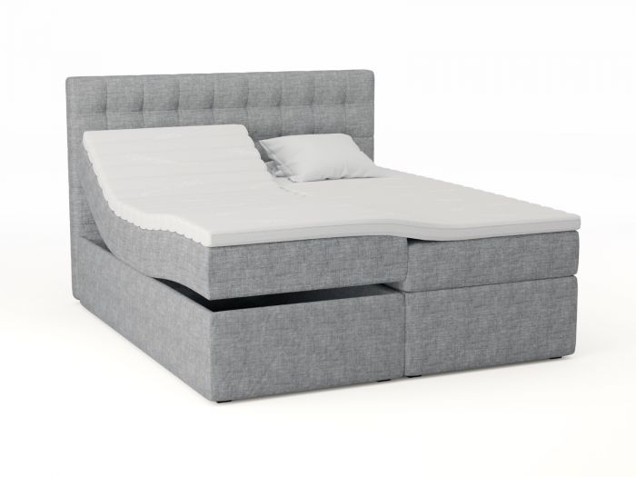 Premium regulerbar seng 180x200 - lys grå
