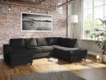 Holmsbu D3A U-sofa med sjeselong - antrasitt