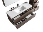LindaDesign 120 cm grå alm baderomsmøbel single m/speilskap