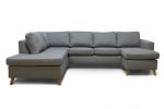Arendal A3D U-sofa med sjeselong - lys grå