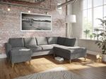 Arendal D3A U-sofa med sjeselong - lys grå