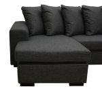 Svolvær D3C2 U-sofa med sjeselong - mørk grå