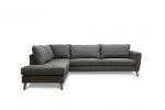 Kragerø A3 sofa med sjeselong - mørk grå