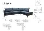 Kragerø A3 sofa med sjeselong - antrasitt