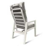 Jamaica kaffesett med 2 recliner stoler og bord 55 cm i hvit aluminium