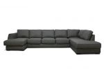 Risør D4A U-sofa med sjeselong - mørk grå
