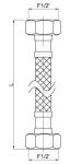 Fleksible trykkslanger 200 cm FF 1/2" x 2 - OBS: 2 meter**
