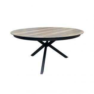 HPL rundt spisebord ø150 cm i antrasitt aluminium