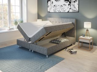 Comfort seng med oppbevaring 180x210 - lys grå