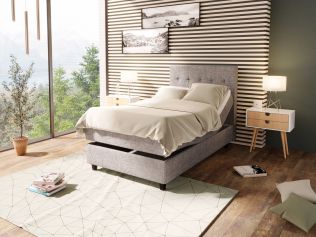 Comfort regulerbar seng 120x200 - lys grå