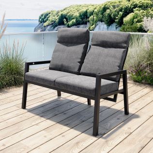 Jamaica 2-seter sofa med recliner i aluminium, antrasitt
