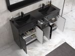 ModeniDesign 150 cm sort matt baderomsinnredning m/sort servant og speil